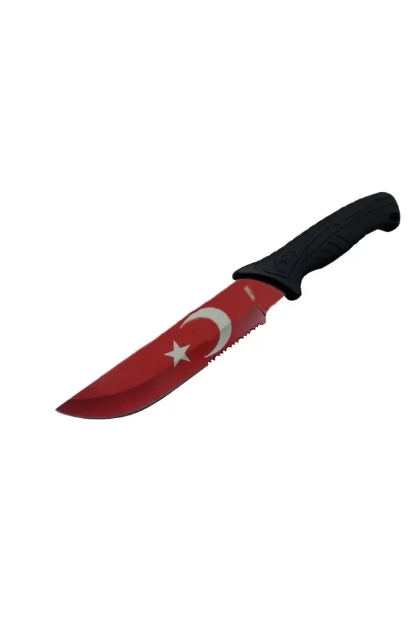 Ayyıldız Mf032 Rd Kırmızı Av Bıçağı 31cm - Testere Detaylı Bıçak, Kılıflı, Plastik Sap