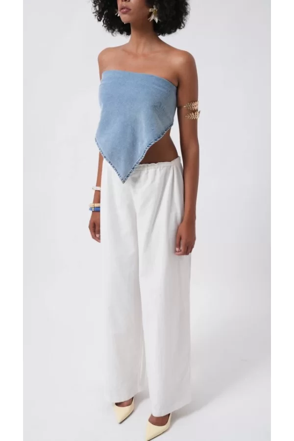 Bağlamalı Denim Crop