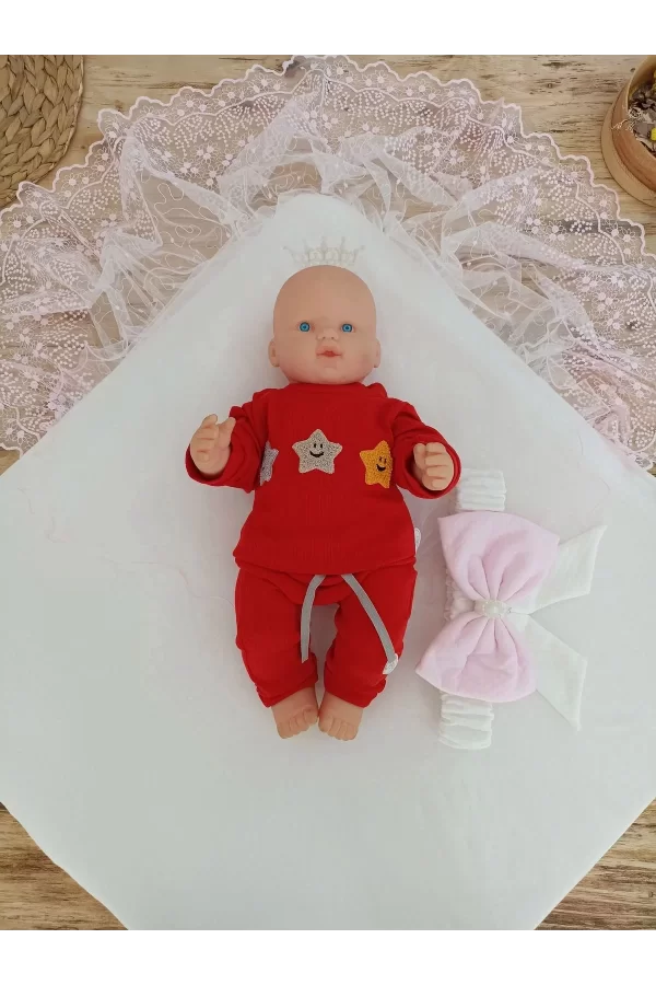 Luz&Pos Bal Peteği My Princess Taç Nakış İnci Fiyonklu Dantel Duvaklı Delüks Kundak Bebek Battaniyesi Pembe