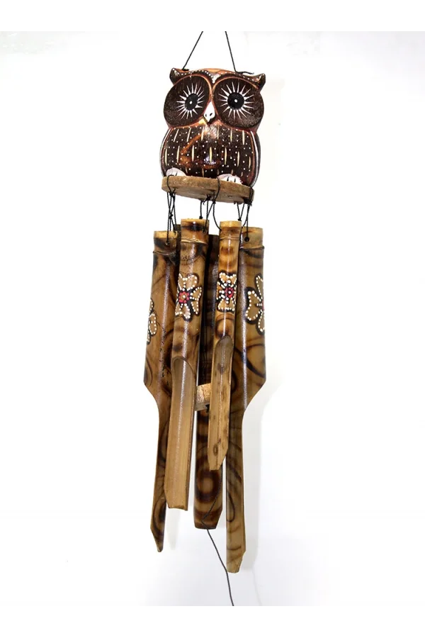 Bambu Baykuşlu Çan 60 Cm