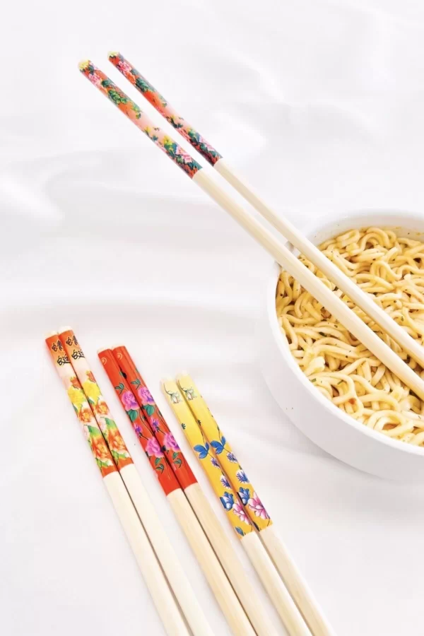 Bambu Chopstick Çubuk Yemek Çubuğu Yıkanabilir Tekrar Kullanılabilir (10 Çift- 20 Adet )