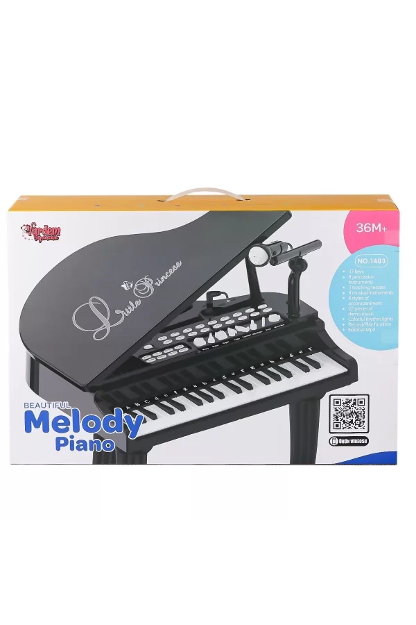 Bao-1403b 0237 Mikrofonlu 37 Tuşlu Mp3 Çalar Büyük Siyah Piyano