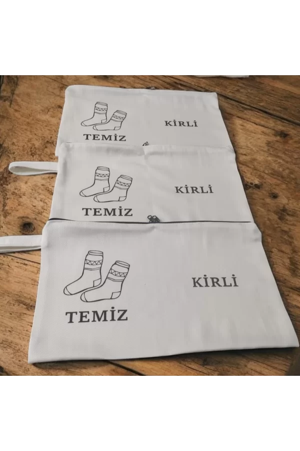 Baskılı Kirli-Temiz Seyahat (Çorap) Torbası