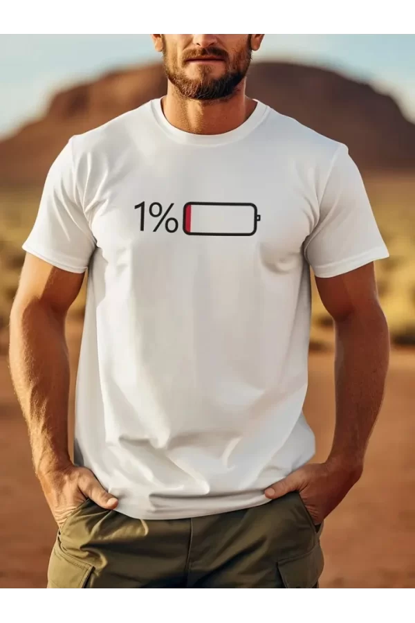 Baskılı Oversize Bisiklet Yaka T-shirt - Beyaz