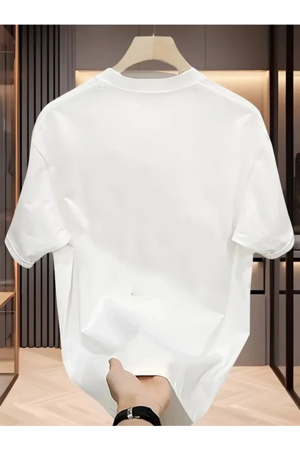 Baskılı Oversize Bisiklet Yaka T-shirt - Beyaz