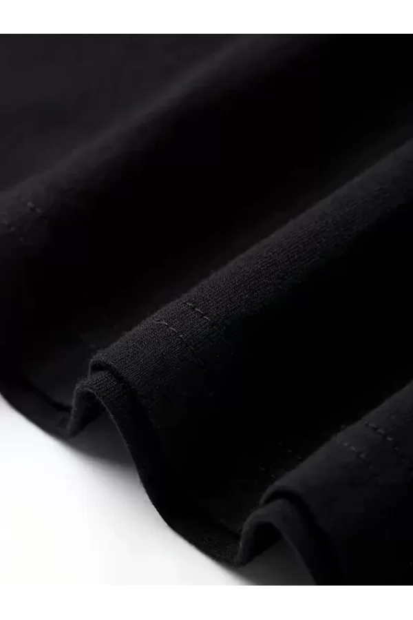 Baskılı Oversize Bisiklet Yaka T-shirt - Beyaz