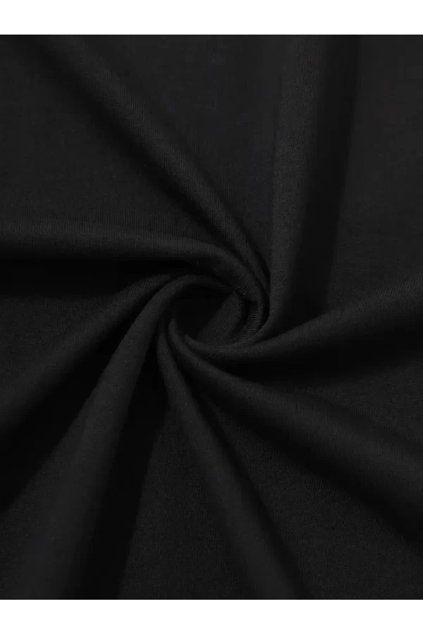 Baskılı Oversize Bisiklet Yaka T-shirt - Siyah