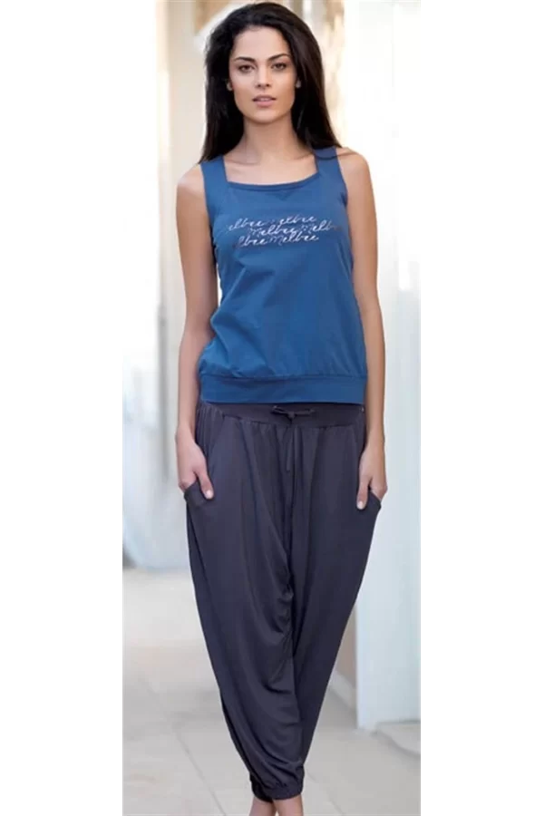 Bayan Yazlık Poly Şalvarlı Pijama 21519
