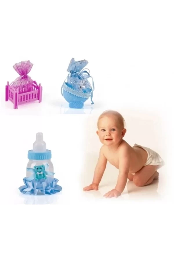 Bebek Mevlüt Şekeri - Pembe Bebek Arabası