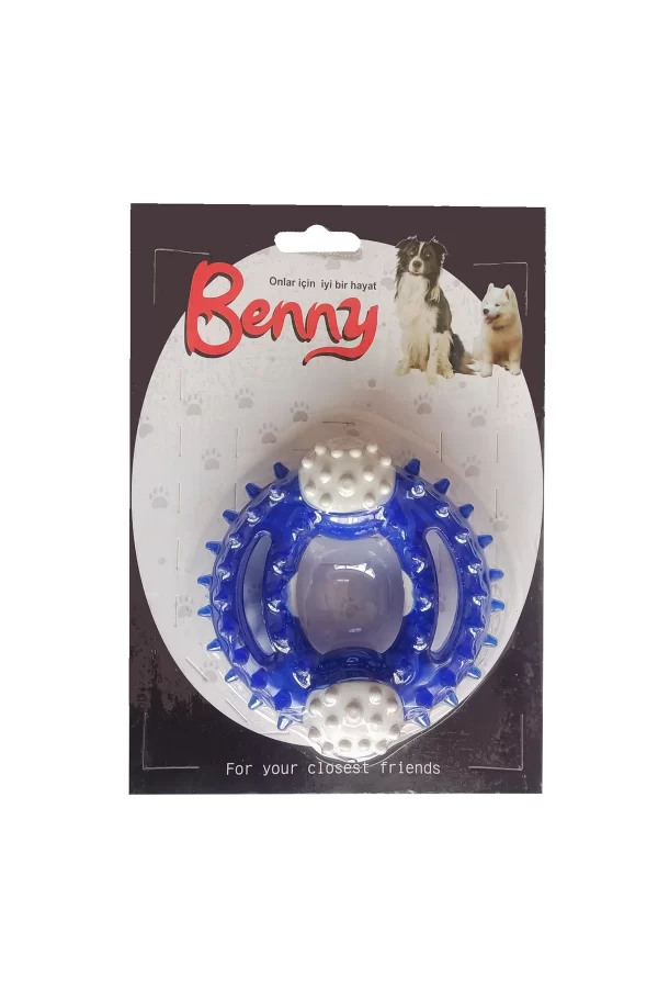 Benny Diş Kaşıma Köpek Oyuncağı Yuvarlak 9,5 cm Mavi
