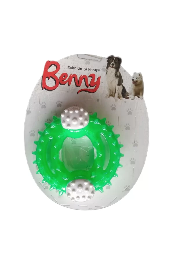 Benny Diş Kaşıma Köpek Oyuncağı Yuvarlak 9,5 cm Yeşil
