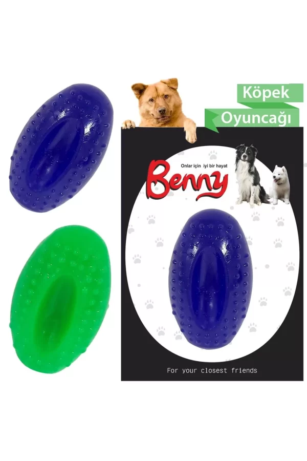 Benny Köpek Oyuncağı Sert Elips Top 8 x 4.5 cm Çeşitli Renklerde