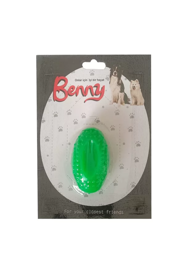 Benny Köpek Oyuncağı Sert Elips Top 8 x 4.5 cm Yeşil