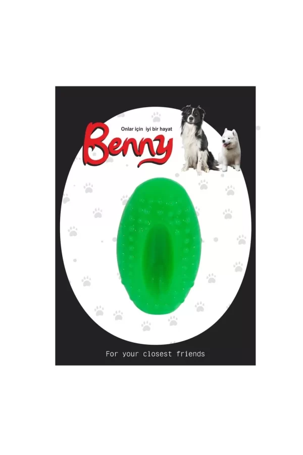 Benny Köpek Oyuncağı Sert Elips Top 8 x 4.5 cm Yeşil