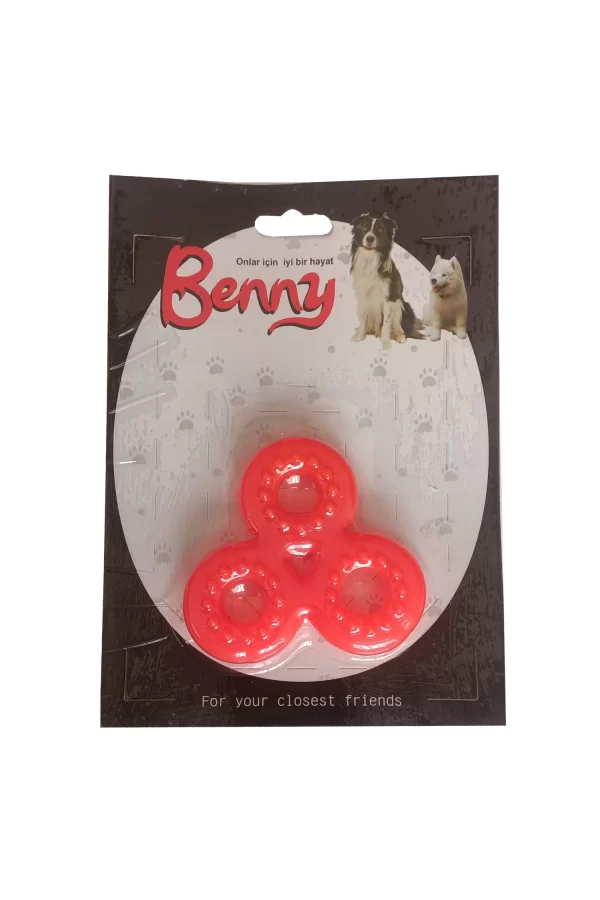 Benny Köpek Oyuncağı Üçlü Halka 9 x 9 cm Kırmızı