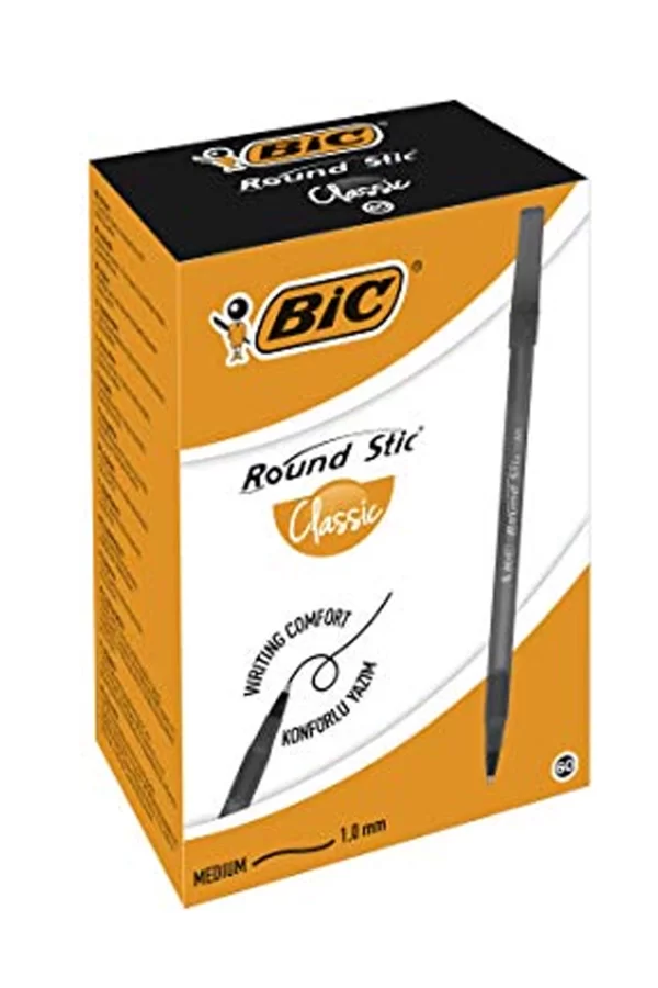 Bic Round Stick Tükenmez Kalem Siyah 60lı