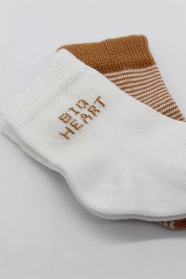 Luz&Pos Big Heart Penye Soket Çorap 2li  Hardal