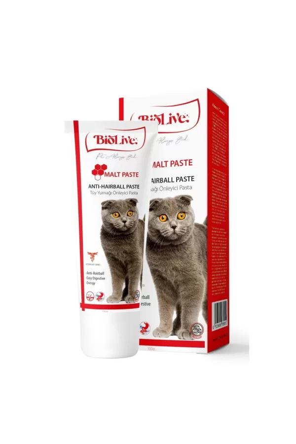 Biolive AntiHairBall Kediler İçin Tüy Yumağı Önleyici Paste 100gr