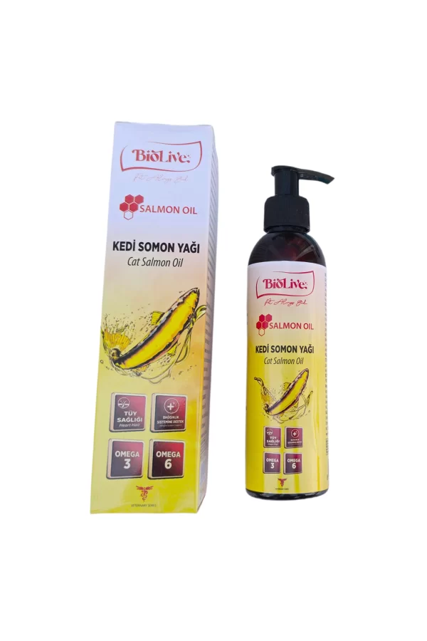 Biolive Kediler İçin Somon Yağı Tüy-Dış Eti-Bağışıklık-Kalp ve Göz Sağlığı 200ml