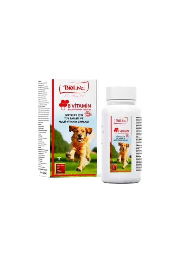Biolive Köpekler İçin B Vitamin+Multivitamin Tüy Sağlığı Likit Vitamin 100ml