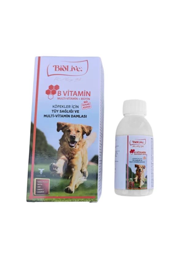 Biolive Köpekler İçin B Vitamin+Multivitamin Tüy Sağlığı Likit Vitamin 100ml