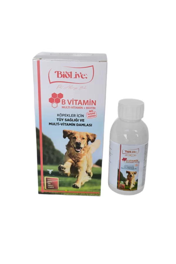 Biolive Köpekler İçin B Vitamin+Multivitamin Tüy Sağlığı Likit Vitamin 100ml