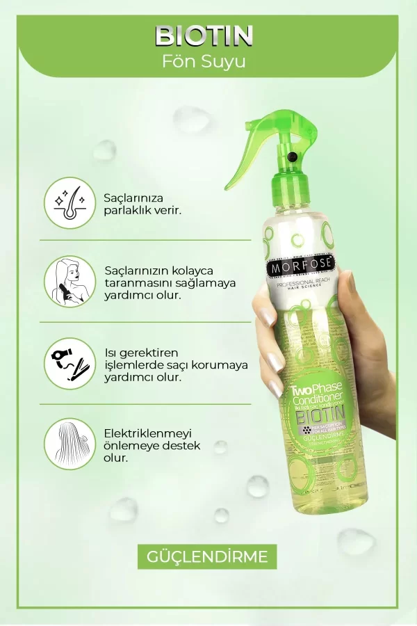 Biotin Çift Fazlı Saç Kondisyoner Fön Suyu 400 ML - mrfs