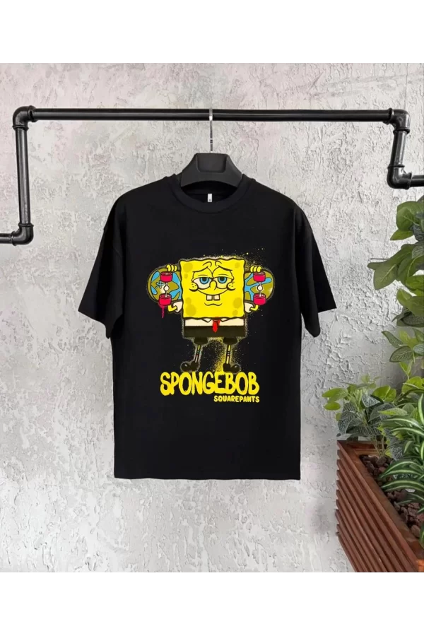 Luz&Pos Bisiklet Yaka Kısa Kol Çocuk Baskılı T-shirt - Siyah