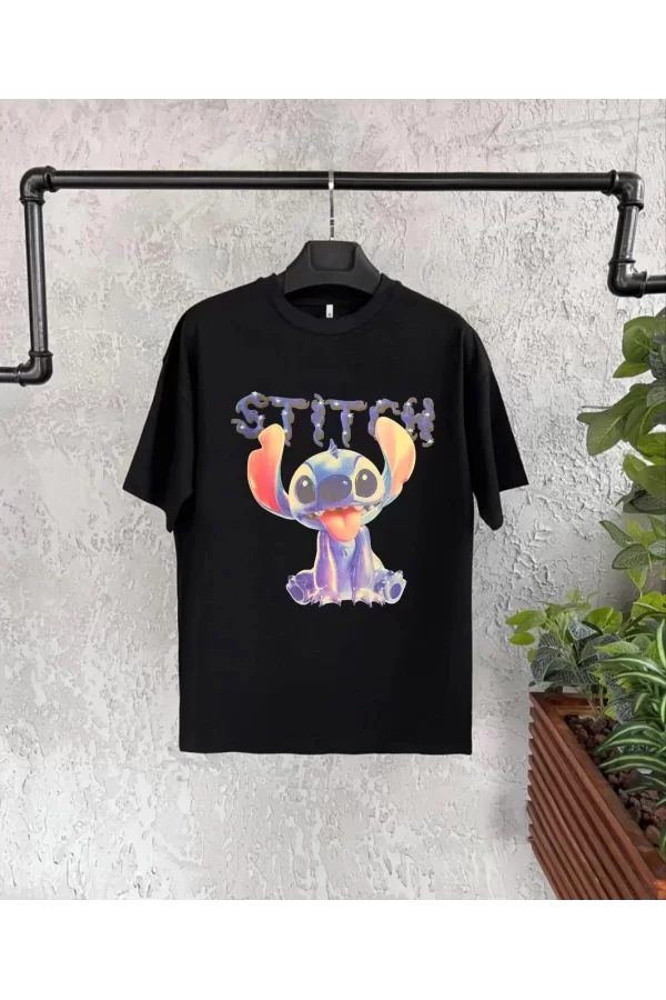 Luz&Pos Bisiklet Yaka Kısa Kol Çocuk Baskılı T-shirt - Siyah