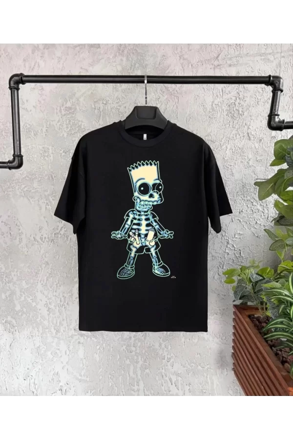 Luz&Pos Bisiklet Yaka Kısa Kol Çocuk Baskılı T-shirt - Siyah