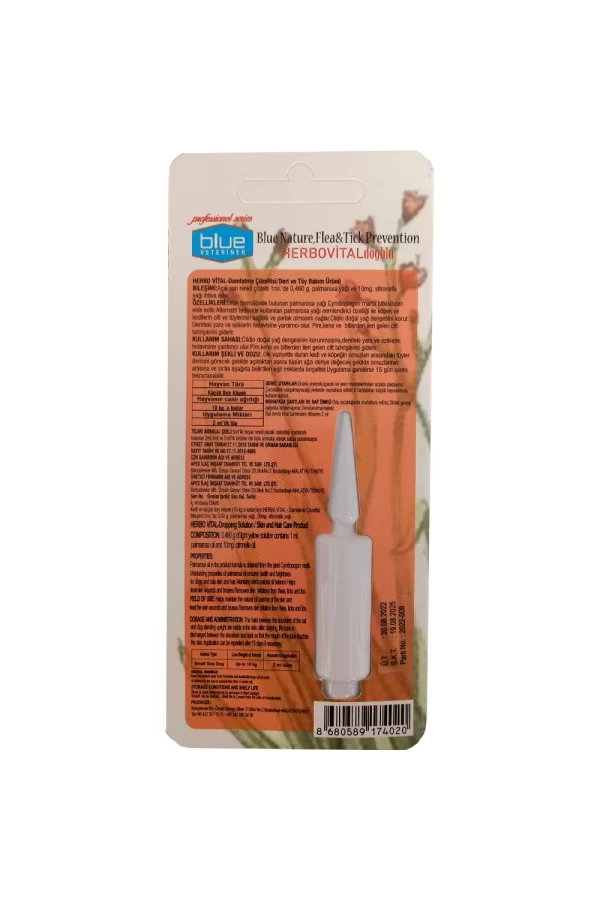 Blue Veteriner Herbiovital Bitkisel Köpek Damlası 2 ml ( 1-10 kg )
