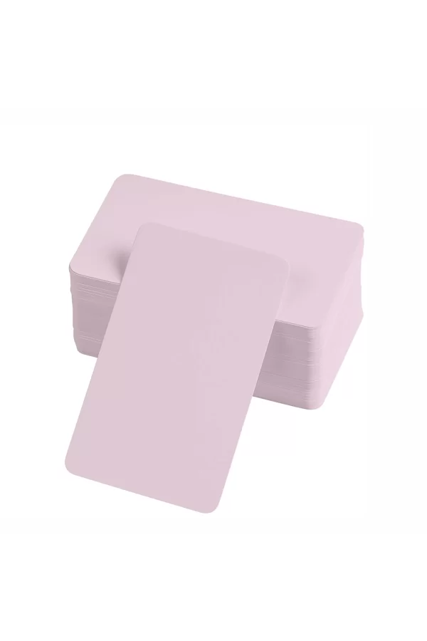 Boş Kelime Kartları 5x8 cm - 50 Adet Oval Kenarlı | Tabu & Not Kartları - Pembe