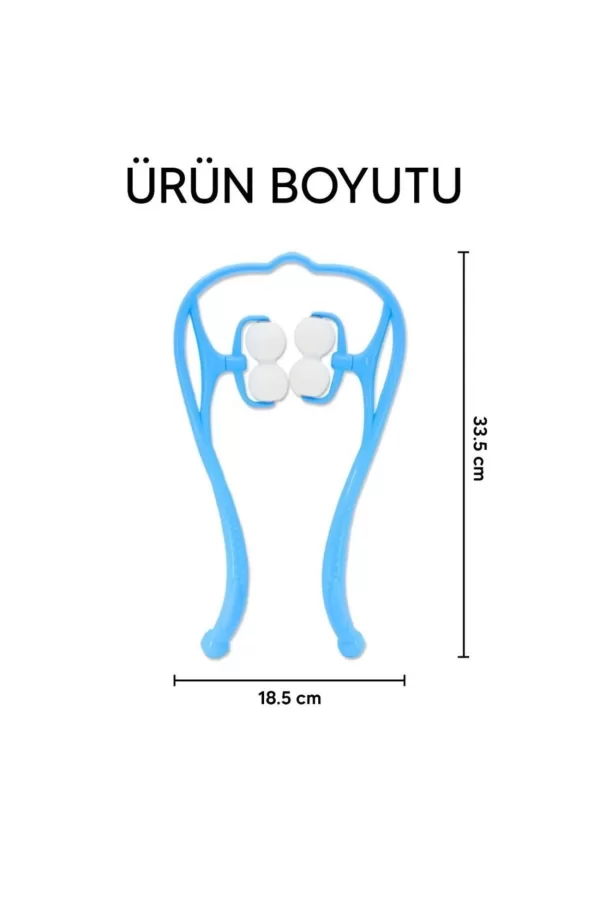 Boyun Bacak Ayak Bel Masaj Aleti Çok Fonksiyonlu Manuel 4 Tekerlekli - Mavi