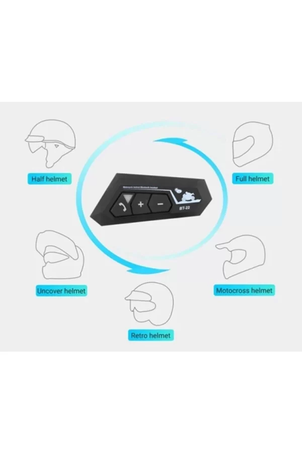 Bt22 Kask Kulaklık Bluetooth Motosiklet Kulaklık 5.0 Bluetooth Interkom Motorsiklet Kulaklık