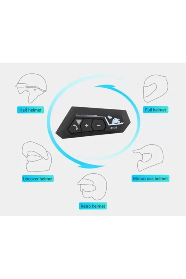 Bt22 Kask Kulaklık Bluetooth Motosiklet Kulaklık 5.0 Bluetooth Interkom Motorsiklet Kulaklık