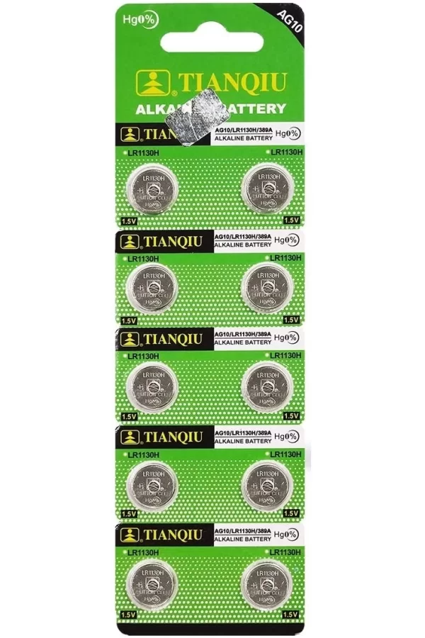 Buton Pil - Saat Lazer Hesap Makinesi Pili 10lu Paket  Ag10  - Lr1130h - 389a -1.55v