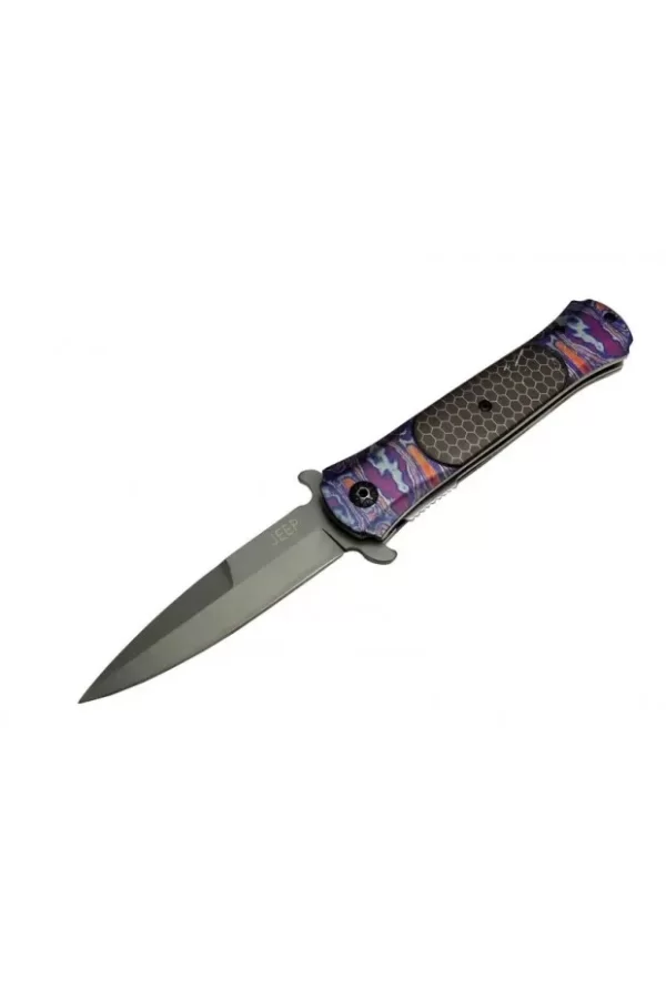 Çakı Mor 22 Cm Yarı Otomatik , Kemerlikli