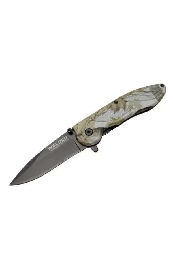 Çakı Yaprak Desenli 19,5 Cm Yarı Otomatik , Kemerlikli