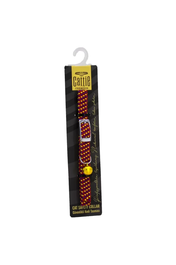 Cattie Ayarlanabilir Elastik Kedi Boyun Tasması 1 cm x 30 cm Kırmızı