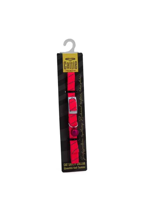 Cattie Ayarlanabilir Elastik Kedi Boyun Tasması 1 cm x 30 cm Pembe