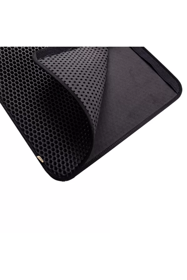 Cattie Kum Toplayıcı Fonksiyonel Kedi Paspası Altıgen 37-50 cm Siyah