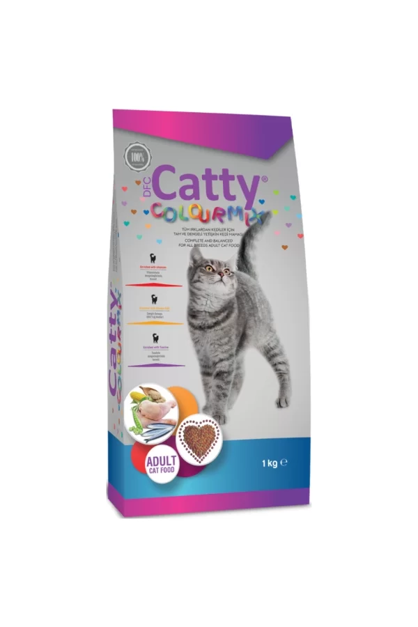 Catty Color Mix Tavuklu Yetişkin Kedi Maması 1 Kg