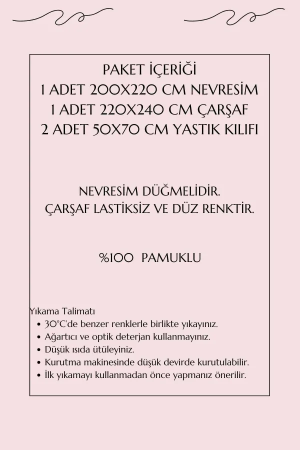 Çift Kişilik Ranforce Nevresim Takımı &#37;100 Pamuklu Yaprak Desen