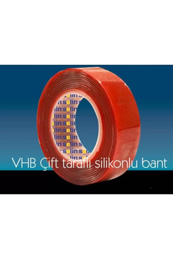 Çift Taraflı Akrilik Silikonize Bant 18 Mm X 2 Metre Kırmızı Vhb