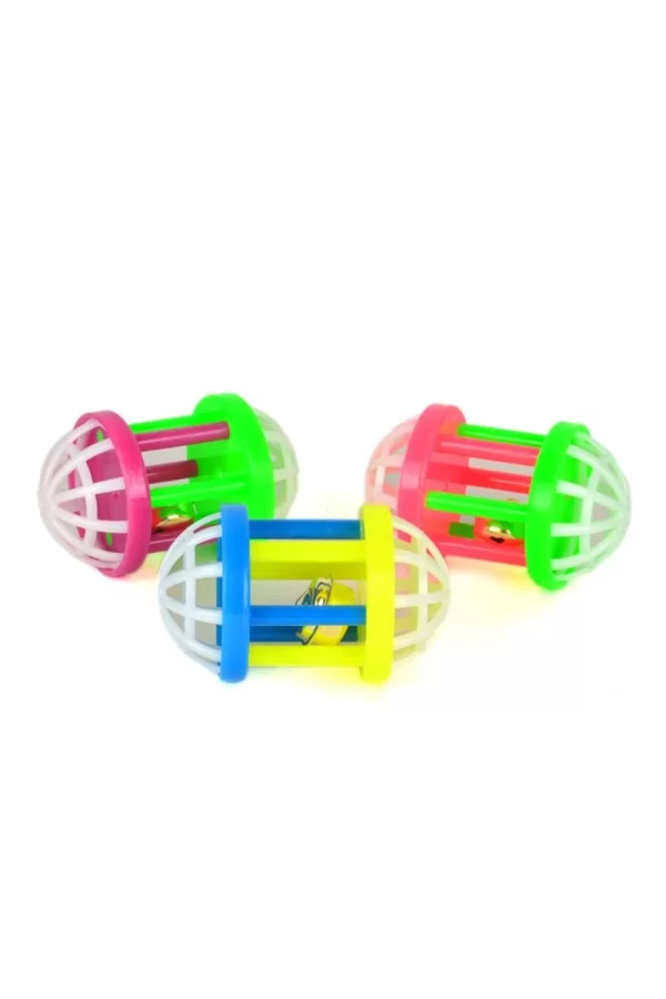 Çıngıraklı Elips Kedi Oyun Topu 8 cm 3 lü set