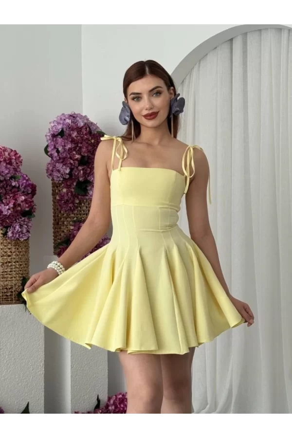 Clara Askılı Mini Elbise