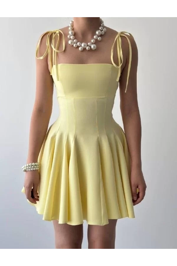 Clara Askılı Mini Elbise
