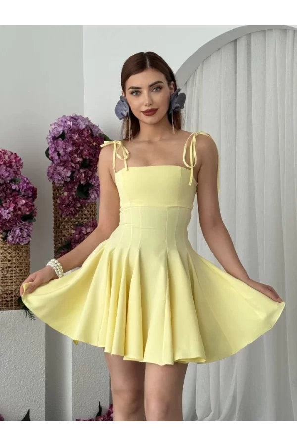Clara Askılı Mini Elbise
