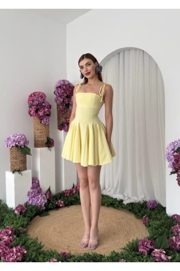 Clara Askılı Mini Elbise