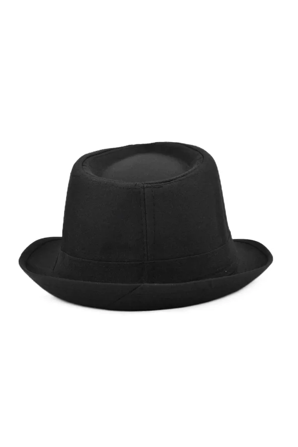 Çocuk Boy Siyah Kumaş Fötr Şapka Gösteri Şapkası Michael Jackson Şapkası 54 No